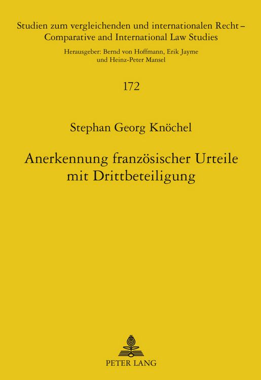 Produktbild: Anerkennung franzoesischer Urteile mit Drittbeteiligung