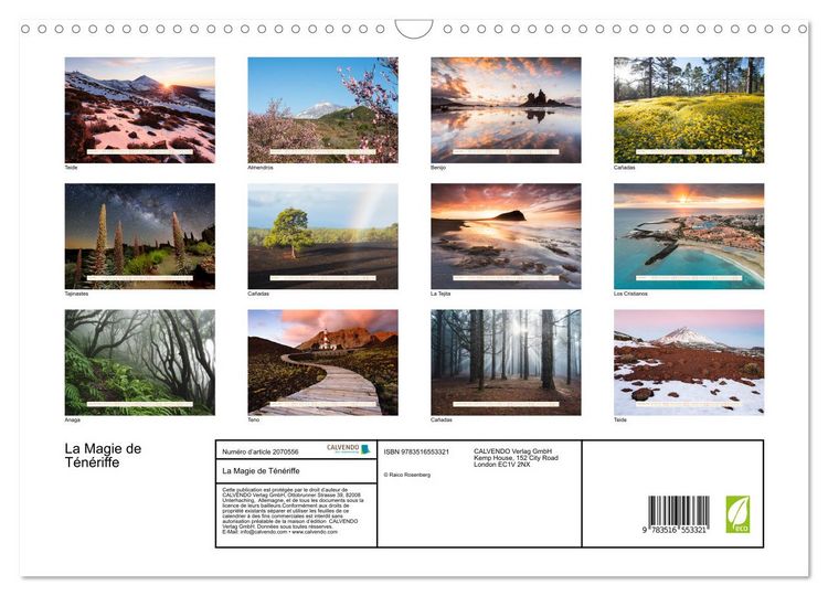 Produktbild: La Magie de T&eacute;n&eacute;riffe (Calendrier mural 2026 DIN A3 vertical), CALVENDO calendrier mensuel