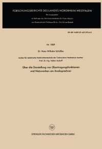 Produktbild: &Uuml;ber die Darstellung von &Uuml;bertragungsfunktionen und Netzwerken am Analogrechner