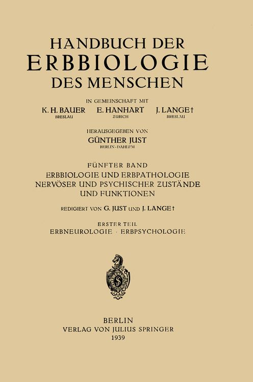 Produktbild: Erbbiologie und Erbpathologie Nerv&ouml;ser und Psychischer Zust&auml;nde und Funktionen