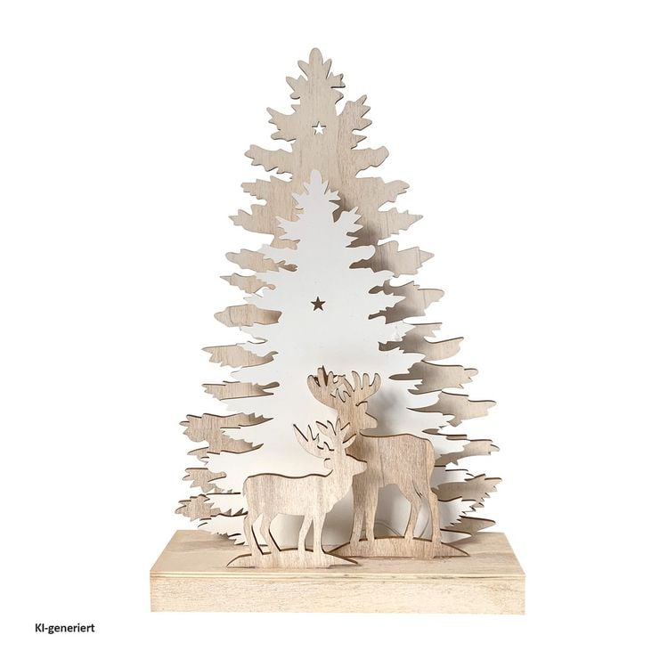 Produktbild: HTI-Living LED Weihnachsdeko Rehe vor Baumsilhouette LED Weihnachsdeko Rehe vor Baumsilhouette
