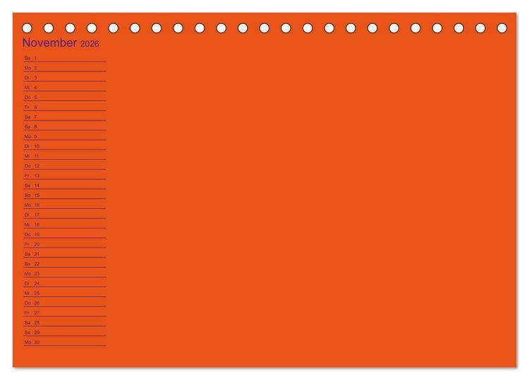 Produktbild: Bastel-Geburtstagskalender orange / Geburtstagskalender (Tischkalender 2026 DIN A5 quer), CALVENDO Monatskalender