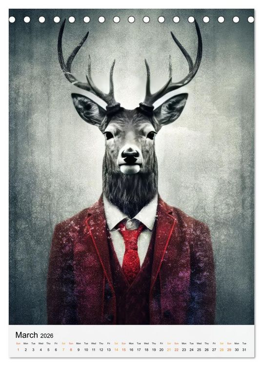 Produktbild: Animalia Fusion (Desk Calendar 2026 DIN A5 portrait), CALVENDO 12 Month DeskCalendar