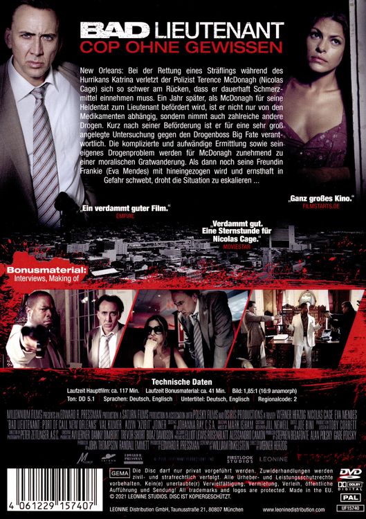 Produktbild: Bad Lieutenant - Cop ohne Gewissen