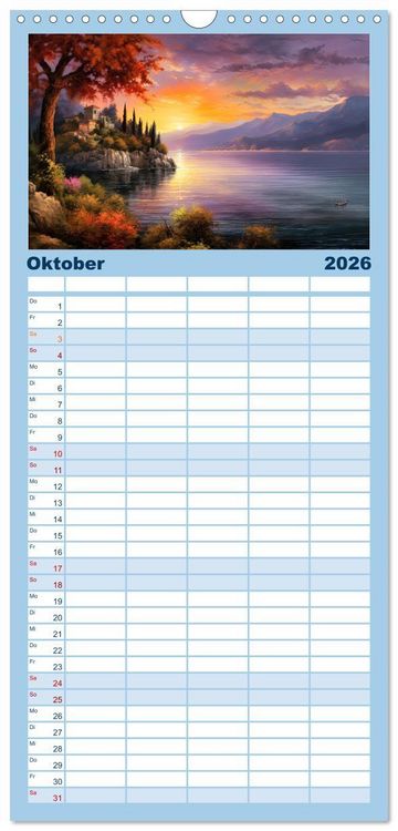 Produktbild: Familienplaner 2026 - Lieblingssee mit 5 Spalten (Wandkalender, 21 x 45 cm) CALVENDO
