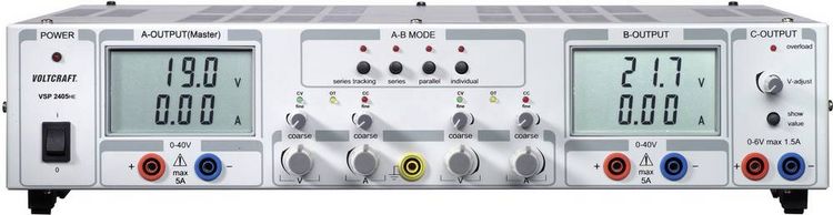 Produktbild: VOLTCRAFT VSP 2405 Labornetzger&auml;t, einstellbar 0.1 - 40 0 - 5A 409W Anzahl Ausg&auml;nge 3 x