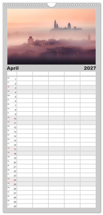 Produktbild: Familienplaner 2027 - Fantasiest&auml;dte mit 5 Spalten (Wandkalender, 21 x 45 cm) CALVENDO