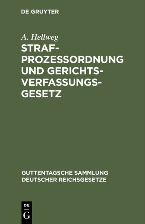 Produktbild: Strafproze&szlig;ordnung und Gerichtsverfassungsgesetz
