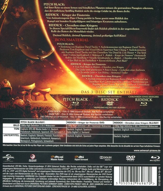 Produktbild: Riddick Collection [3 BRs]