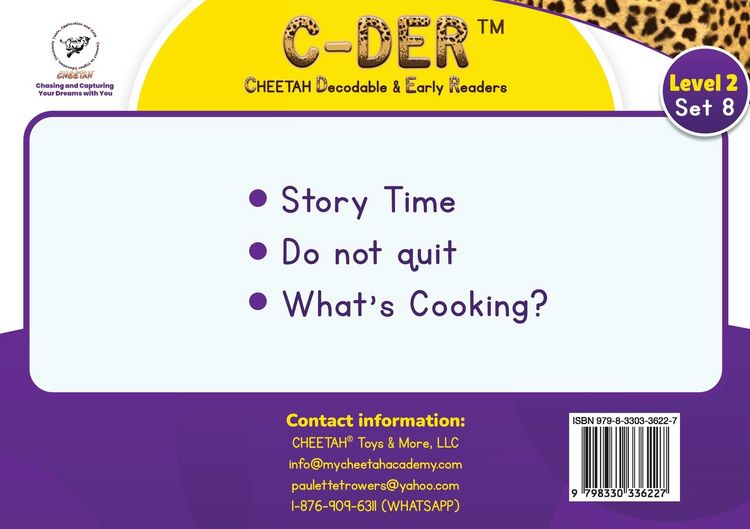 Produktbild: C-DER (Cheetah Decodable & Early Readers) Set 8, Book 62, Story Time