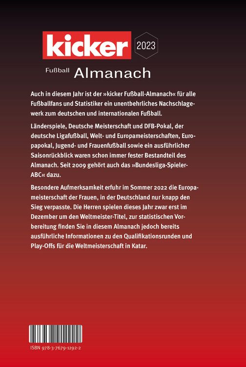 Produktbild: Kicker Fu&szlig;ball Almanach 2023