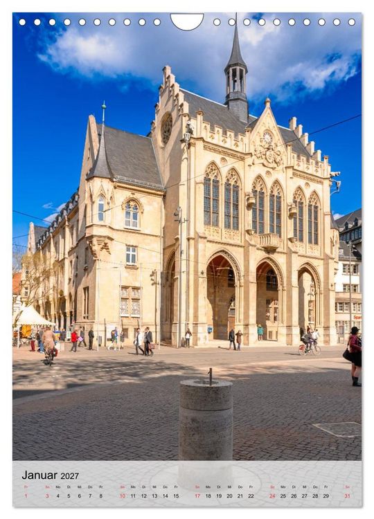 Produktbild: Ein Blick auf Erfurt in Farbe (Wandkalender 2027 DIN A4 hoch), CALVENDO Monatskalender