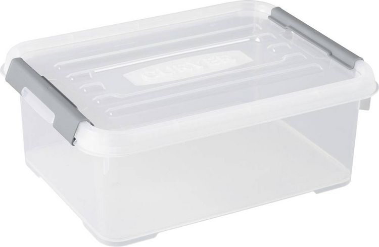 Produktbild: Curver 243946 Aufbewahrungsbox HANDY stapelbar (L x B x H) 400 x 290 x 150 mm Transparent, Silber 1 St.