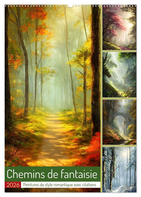 Produktbild: Chemins de fantaisie (Calendrier mural 2026 DIN A2 horizontal), CALVENDO calendrier mensuel