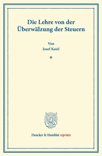 Produktbild: Die Lehre von der &Uuml;berw&auml;lzung der Steuern.