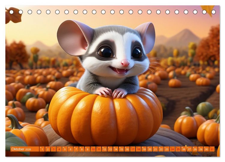 Produktbild: Niedliche Flugh&ouml;rnchen - Sugar Glider Jahresreise (Tischkalender 2026 DIN A5 quer), CALVENDO Monatskalender