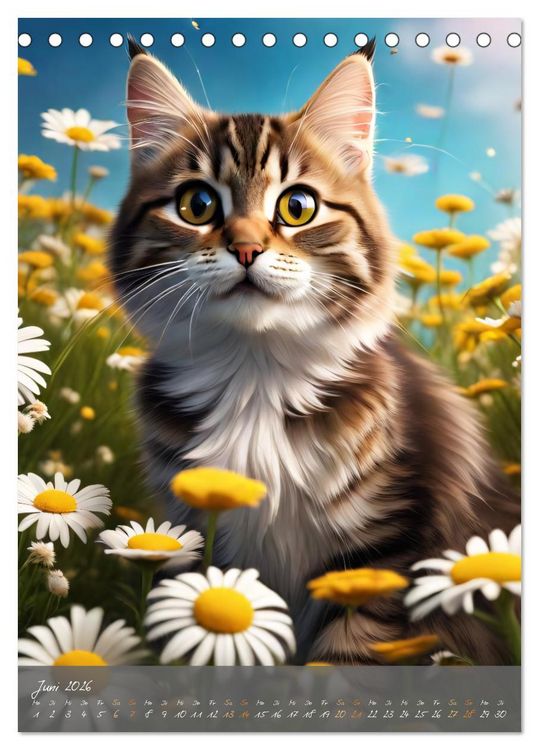 Produktbild: S&uuml;&szlig;e flauschige Katzen (Tischkalender 2026 DIN A5 hoch), CALVENDO Monatskalender