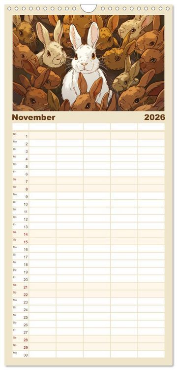 Produktbild: Familienplaner 2026 - Hervorstechen ist Trumpf mit 5 Spalten (Wandkalender, 21 x 45 cm) CALVENDO