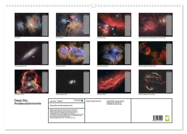 Produktbild: Deep-Sky Amateurastronomie (Wandkalender 2026 DIN A2 quer), CALVENDO Monatskalender