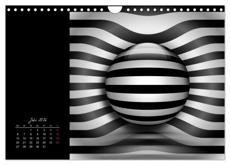 Produktbild: Optische Kunst im Quadrat (Wandkalender 2026 DIN A4 quer), CALVENDO Monatskalender