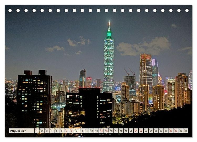 Produktbild: Taipeh &ndash; Tradition trifft Moderne (Tischkalender 2027 DIN A5 quer), CALVENDO Monatskalender