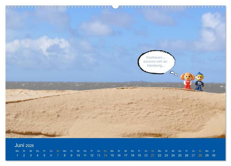 Produktbild: An der Waterkant mit Jan Cux und Cuxi (hochwertiger Premium Wandkalender 2026 DIN A2 quer), Kunstdruck in Hochglanz