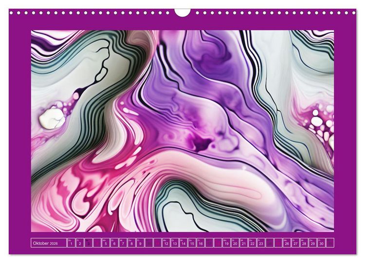 Produktbild: Farbenfrohe Marmorierungen (Wandkalender 2026 DIN A3 quer), CALVENDO Monatskalender