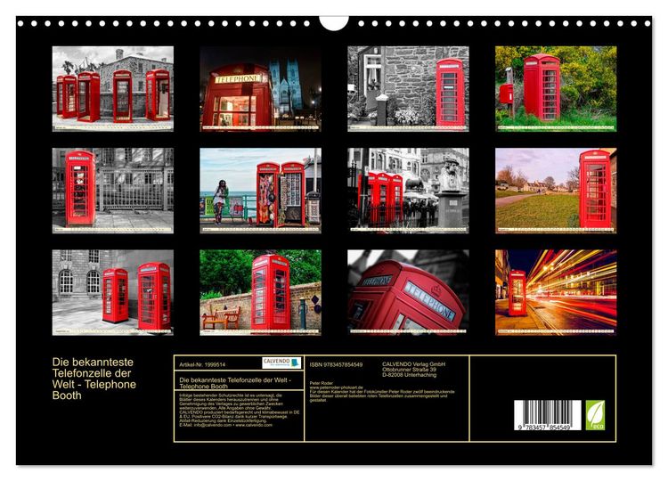 Produktbild: Die bekannteste Telefonzelle der Welt - Telephone Booth (Wandkalender 2026 DIN A3 quer), CALVENDO Monatskalender