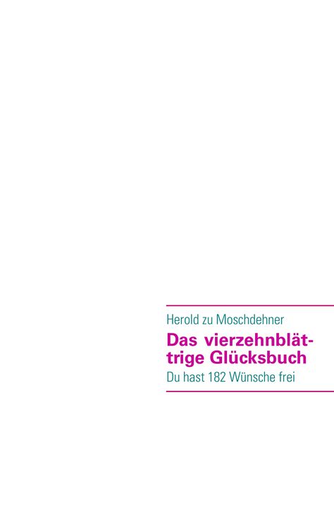 Produktbild: Das vierzehnbl&auml;ttrige Gl&uuml;cksbuch