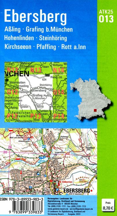 Produktbild: ATK25-O13 Ebersberg (Amtliche Topographische Karte 1:25000)