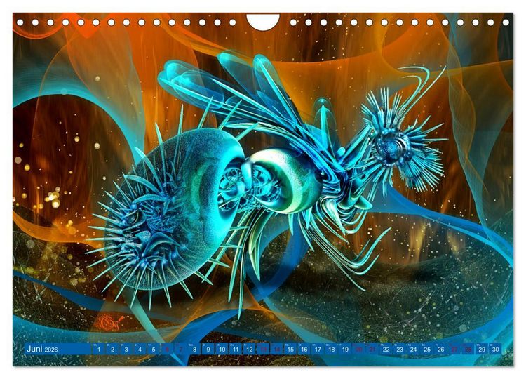 Produktbild: Fraktale Fantasiewelten (Wandkalender 2026 DIN A4 quer), CALVENDO Monatskalender