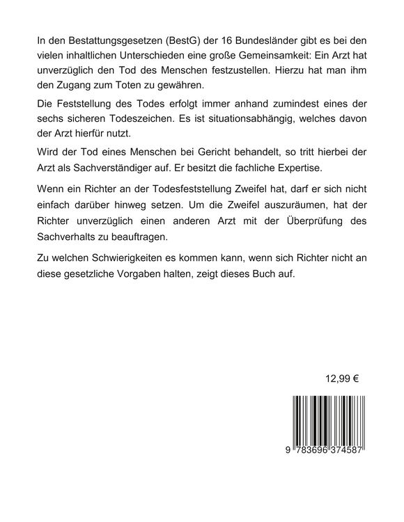 Produktbild: Todesfeststellung und das Recht