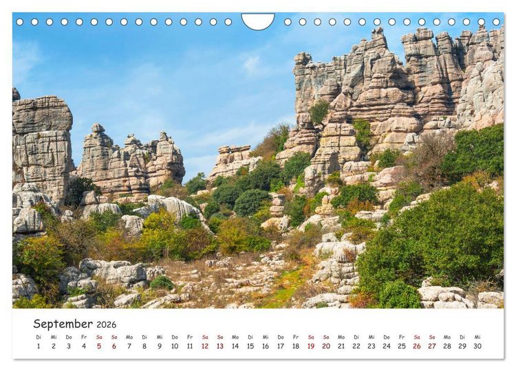 Produktbild: Andalusien - Wei&szlig;e D&ouml;rfer und wilde Natur (Wandkalender 2026 DIN A4 quer), CALVENDO Monatskalender