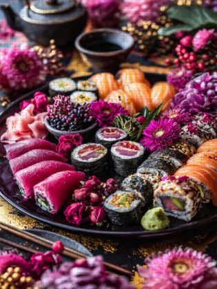 Produktbild: CALVENDO Puzzle Sushi Bild mit Lachs und Thunfisch | 1000 Teile Lege-Gr&ouml;&szlig;e 64x48cm Foto-Puzzle f&uuml;r gl&uuml;ckliche Stunden