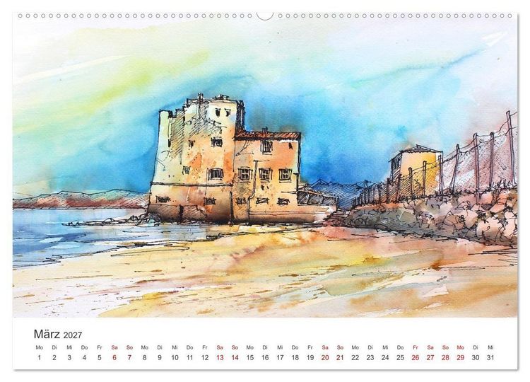 Produktbild: Italienische Reiseskizzen (Wandkalender 2027 DIN A2 quer), CALVENDO Monatskalender