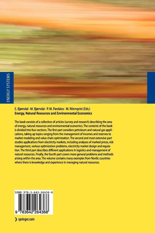 Produktbild: Energy, Natural Resources and Environmental Economics