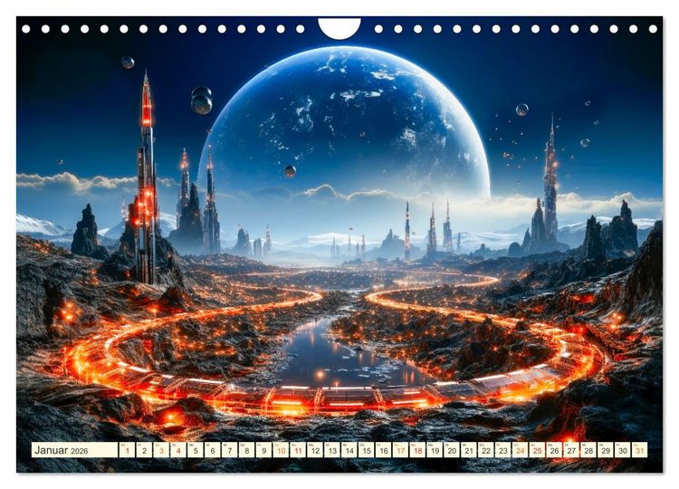 Produktbild: Futuristische Lebens Welten (Wandkalender 2026 DIN A4 quer), CALVENDO Monatskalender