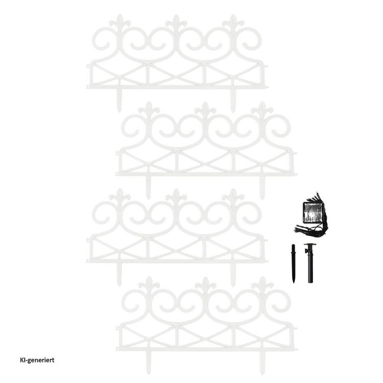 Produktbild: HTI-Living HTI-Living Rasenkante 960 cm wei&szlig; mit Solarlichterkette