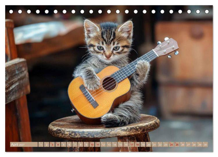 Produktbild: Miau-sikalische Momente (Tischkalender 2027 DIN A5 quer), CALVENDO Monatskalender
