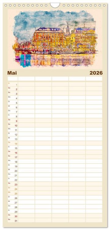 Produktbild: Familienplaner 2026 - Hamburg - malerische Metropole mit 5 Spalten (Wandkalender, 21 x 45 cm) CALVENDO