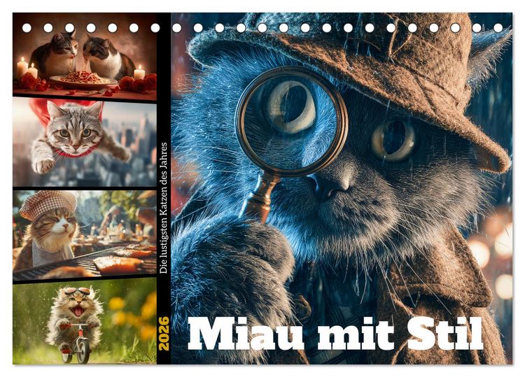 Produktbild: Miau mit Stil (Tischkalender 2026 DIN A5 quer), CALVENDO Monatskalender