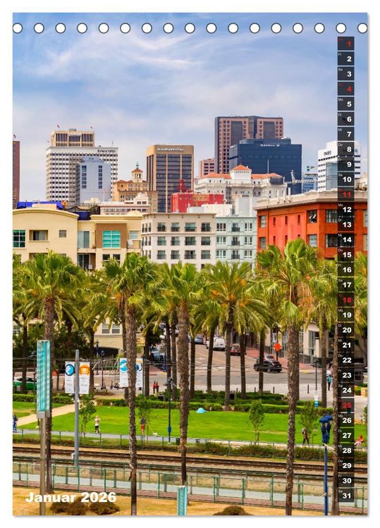 Produktbild: SAN DIEGO K&uuml;stenmetropole mit Flair (Tischkalender 2026 DIN A5 hoch), CALVENDO Monatskalender