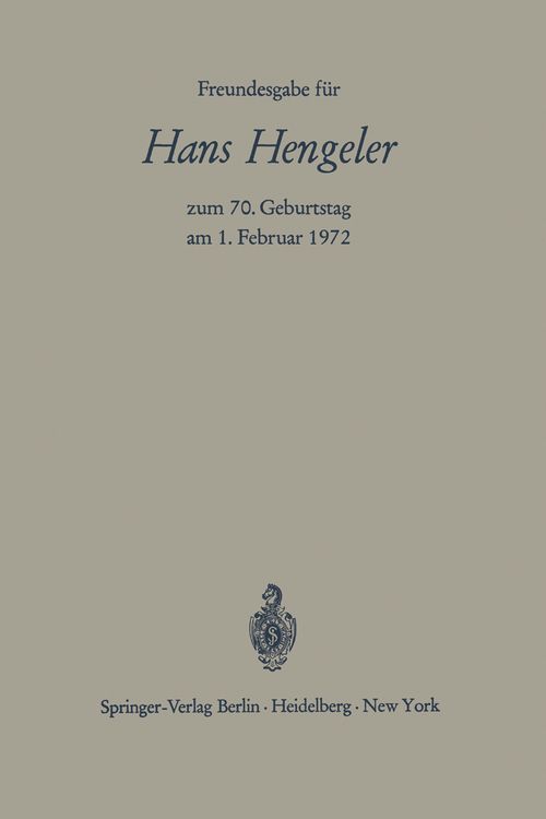 Produktbild: Freundesgabe f&uuml;r Hans Hengeler zum 70. Geburtstag am 1. Februar 1972