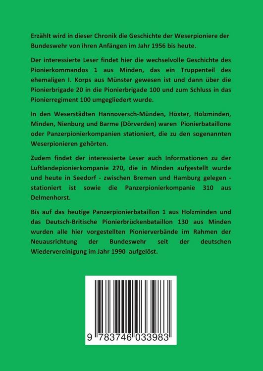 Produktbild: Weserpioniere - Eine Truppengattung des deutschen Feldheeres (1956 - heute)