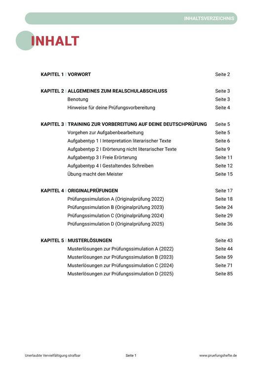 Produktbild: Pr&uuml;fungsheft & Training &ndash; 2026 Deutsch Realschule &ndash; Th&uuml;ringen &ndash; Original-Pr&uuml;fungen und L&ouml;sungen