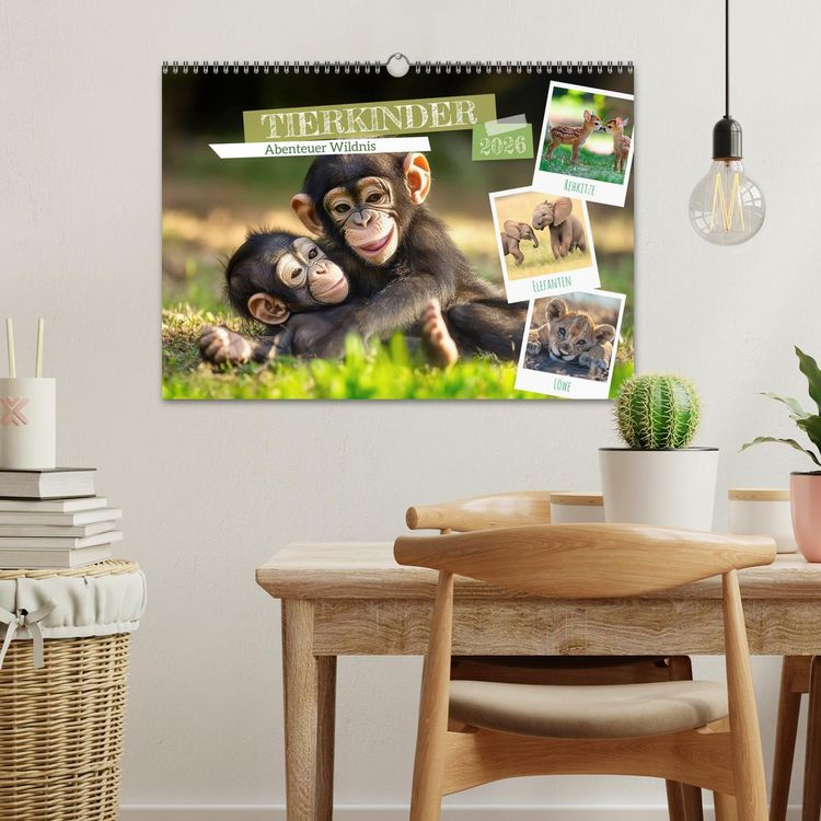 Produktbild: TIERKINDER Abenteuer Wildnis (Wandkalender 2026 DIN A3 quer), CALVENDO Monatskalender