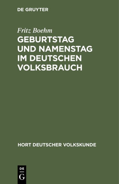Produktbild: Geburtstag und Namenstag im deutschen Volksbrauch