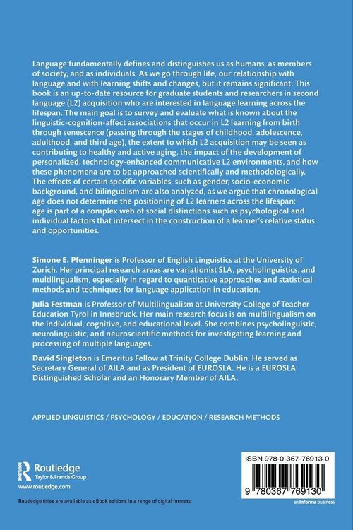 Produktbild: Second Language Acquisition and Lifelong Learning