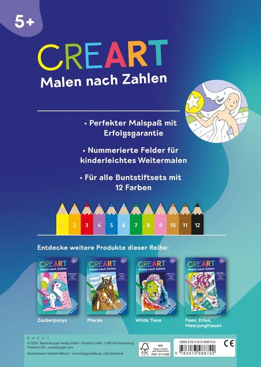 Produktbild: CreArt Malen nach Zahlen ab 5: Regenbogenland