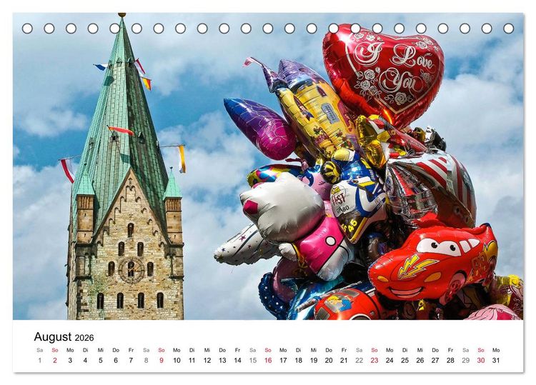 Produktbild: Paderborn - Die sch&ouml;nsten Seiten der Stadt (Tischkalender 2026 DIN A5 quer), CALVENDO Monatskalender